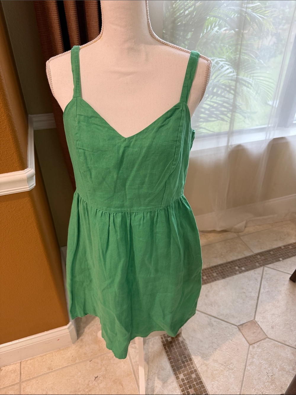 Green Sleeveless V-Neck Sundress by Cynthia Rowley